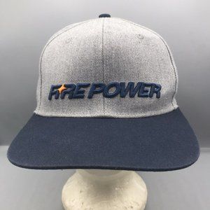 MENS BASEBALL CAP FIREPOWER PROMO HAT ONE SIZE FITS ALL GRAY SNAPBACK